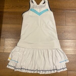 Lucky in Love White Pleated Tennis Skirt + Matching Top – Size Small 🤍